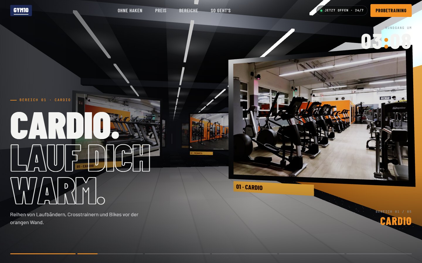 Entwurf für GYM10: 3D-Rundgang durchs Studio